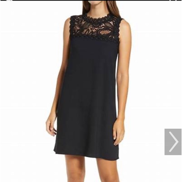 Lilly Pulitzer Dresses & Skirts - Lily Pulitzer Black Lace-Top Shift Dress